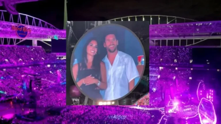 Messi y Antonela paralizan el Hard Rock Stadium durante concierto de Coldplay