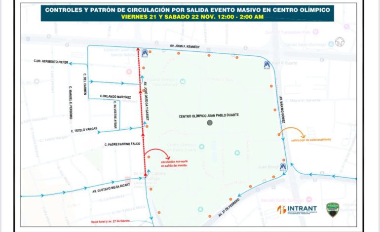 Gobierno activa plan especial de movilidad por evento masivo en el Centro Olímpico