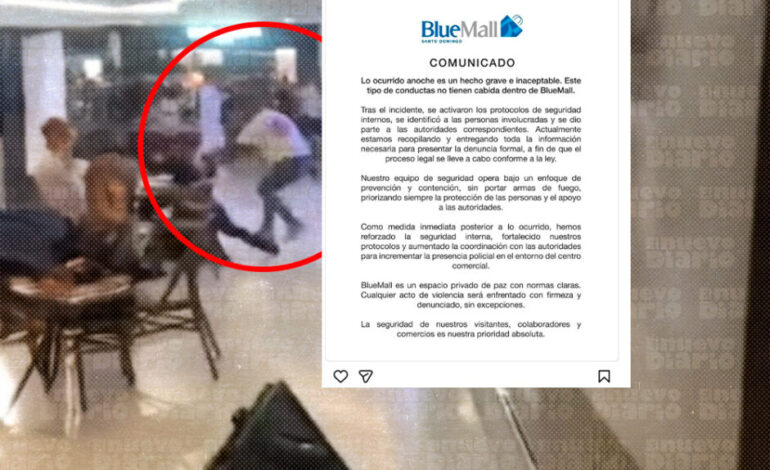 BlueMall califica como “inaceptable” pelea en restaurante y anuncia acciones legales
