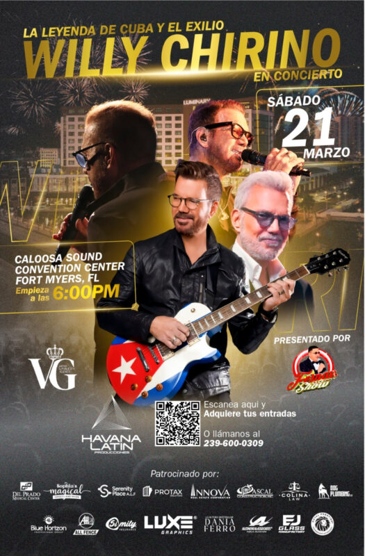 Willy Chirino celebrará 50 años de carrera con un concierto histórico en Fort Myers