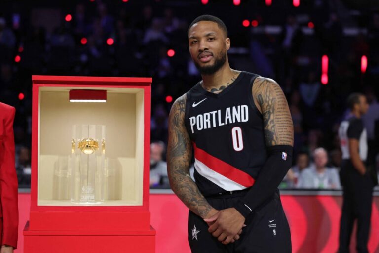 Damian Lillard conquista su tercer concurso de triples pese a lesión