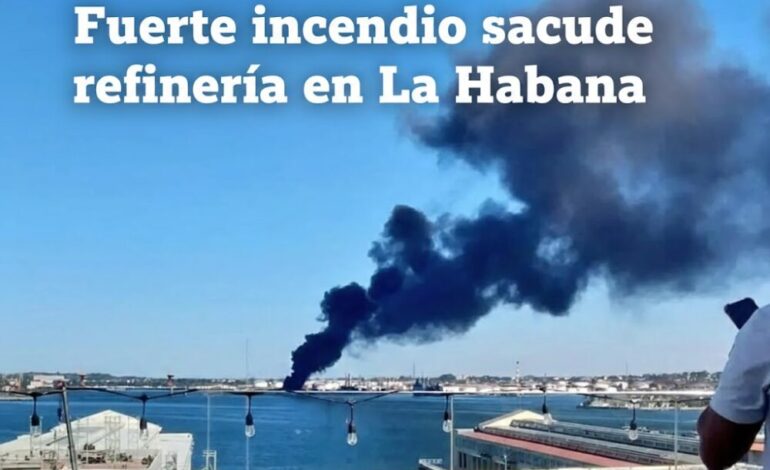 Incendio en la refinería Ñico López genera alarma en La Habana
