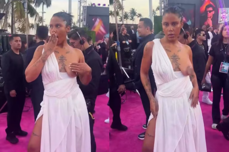 Tokischa impacta en Premio Lo Nuestro con vestido de Vivienne Westwood y lanza mensaje de aceptación corporal