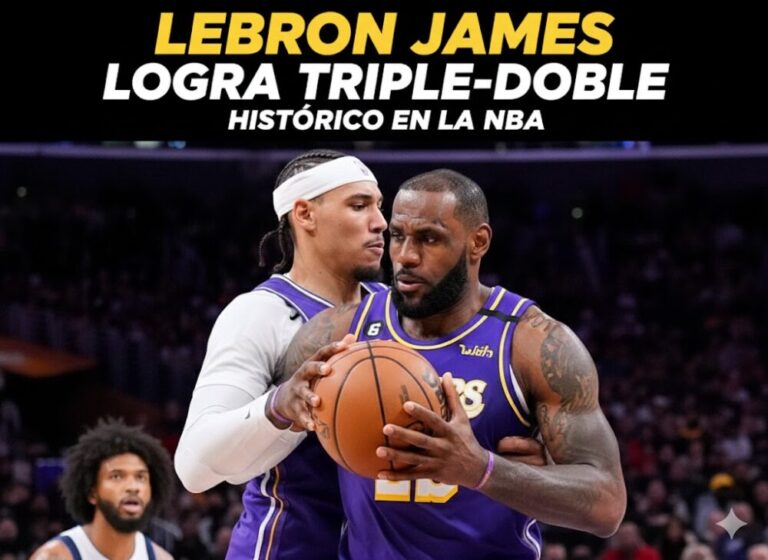 LeBron James logra triple-doble histórico y rompe récord de longevidad con los Lakers