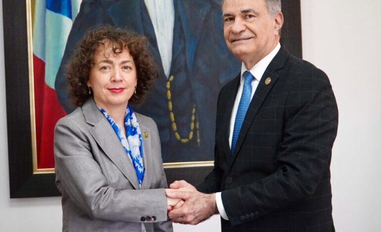 Presidente del TSE recibe visita de embajadora de España