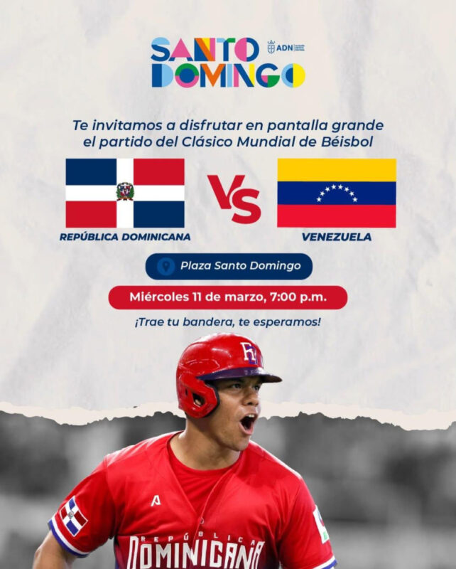 Alcaldía del Distrito Nacional invita a ver en pantalla gigante el juego RD vs Venezuela en el Malecón