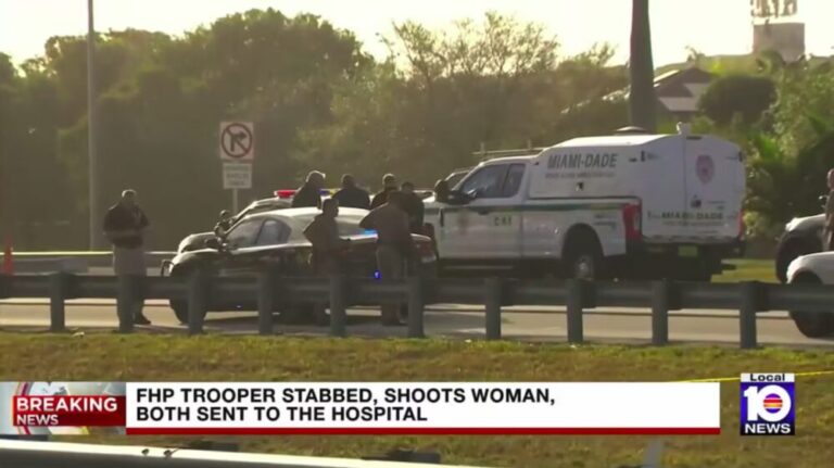 Mujer que conducía en vía contraria en Miami hiere a agente y resulta baleada