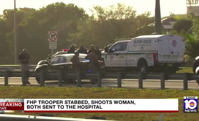 Mujer que conducía en vía contraria en Miami hiere a agente y resulta baleada
