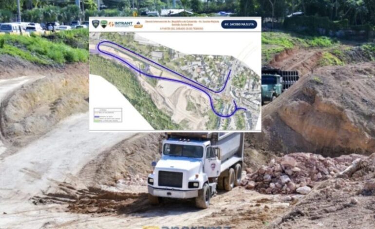 Obras Públicas anuncia cierre parcial en República de Colombia con Jacobo Majluta por construcción de paso a desnivel