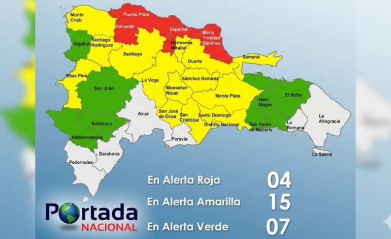 COE mantiene 26 provincias en alerta por intensas lluvias