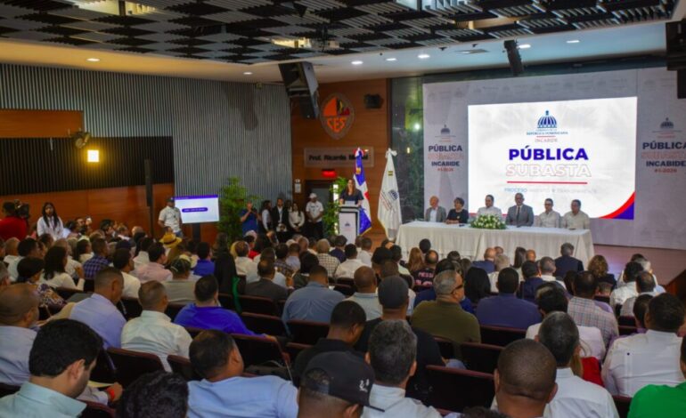 INCABIDE recauda más de RD$562 millones en subasta