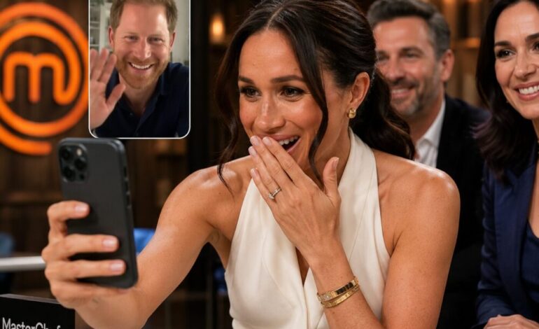  Meghan Markle recibe una videollamada sorpresa del príncipe Harry durante su participación en MasterChef Australia