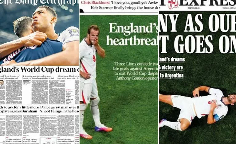 La prensa inglesa estalla tras la remontada de Argentina: «El sueño terminó»