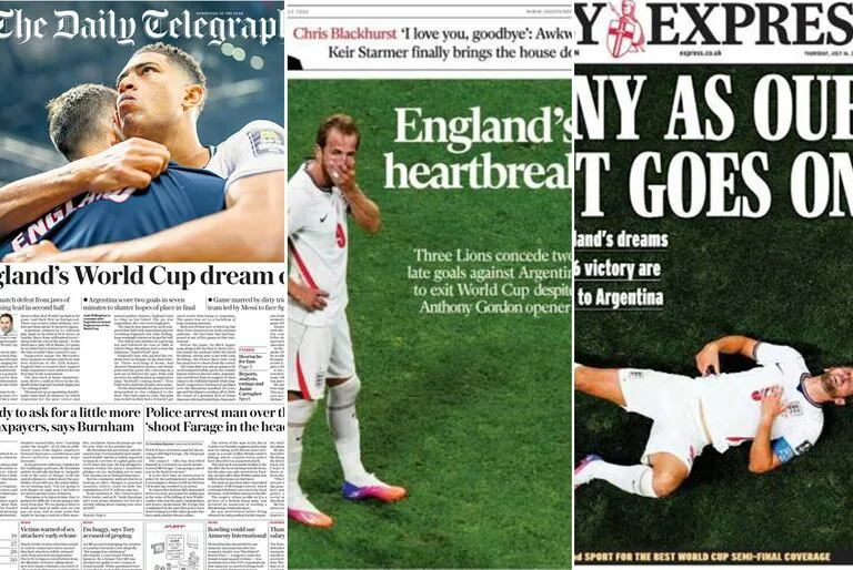 La prensa inglesa estalla tras la remontada de Argentina: «El sueño terminó»