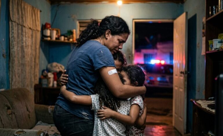Joven sobrevive a ataque con arma blanca frente a sus tres hijas