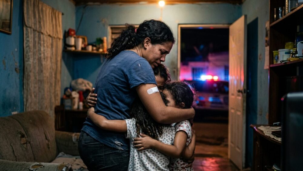 Joven sobrevive a ataque con arma blanca frente a sus tres hijas