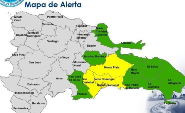 COE eleva a 14 las provincias en alerta por lluvias, tormentas eléctricas y ráfagas de viento