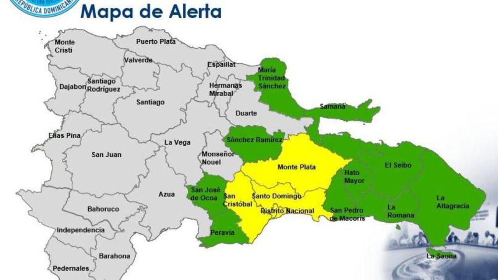 COE eleva a 14 las provincias en alerta por lluvias, tormentas eléctricas y ráfagas de viento
