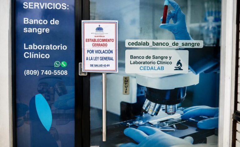 Salud Pública clausura banco de sangre por operar sin licencia