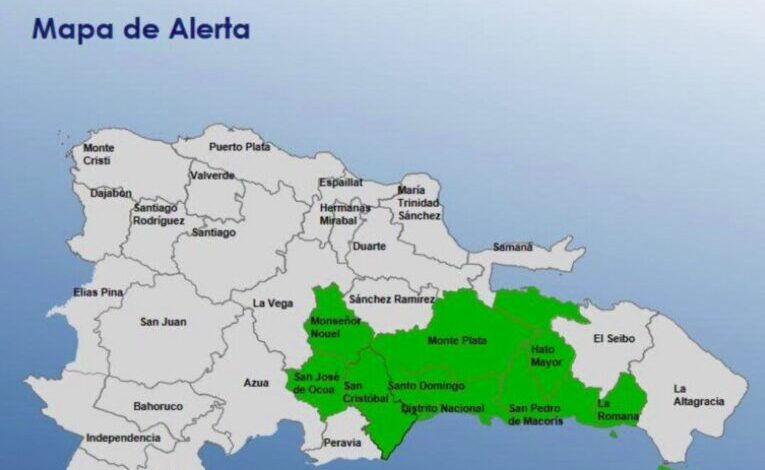 COE emite alerta verde para nueve provincias por lluvias