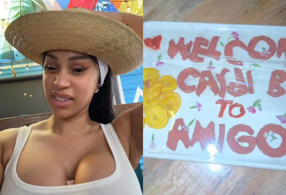Cardi B visita Santiago y disfruta de comida típica dominicana