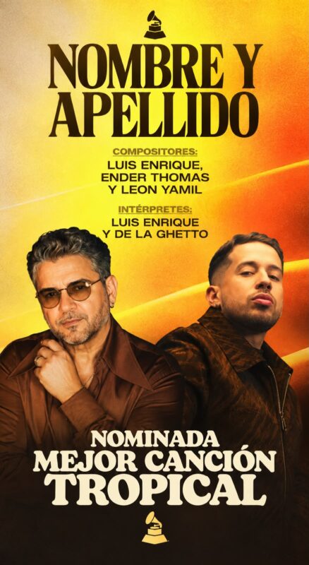 De La Ghetto recibe su quinta nominación al Latin GRAMMY por “Nombre y Apellido”