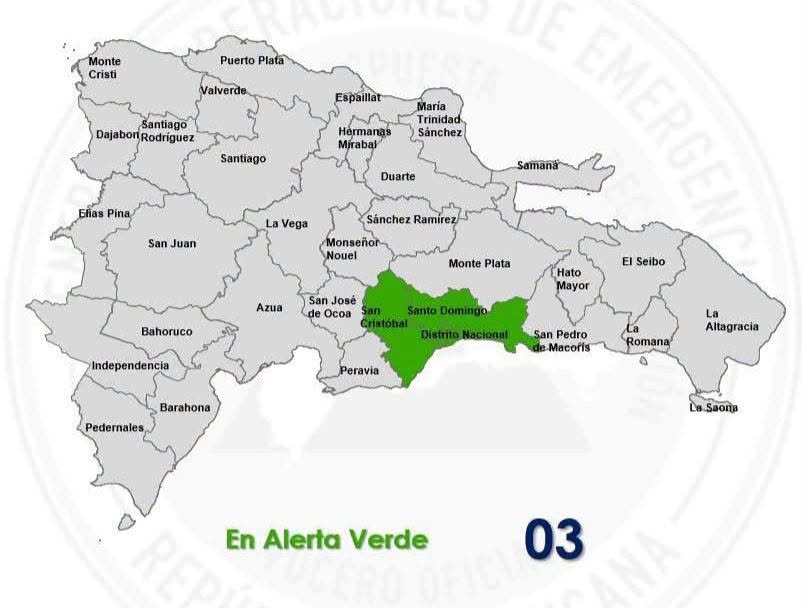 COE activa alerta verde para el Gran Santo Domingo por lluvias