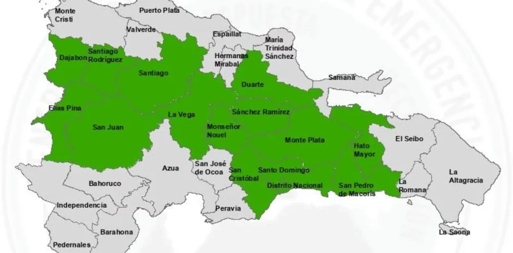 ¿Seguirán las lluvias? COE eleva a 15 las demarcaciones en alerta verde