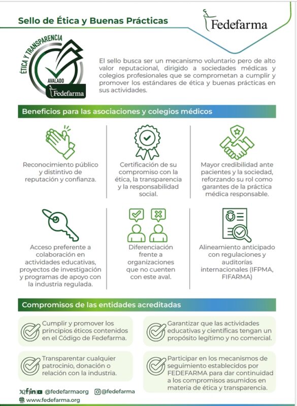 Fedefarma promueve sello de ética y buenas prácticas para eventos del sector salud