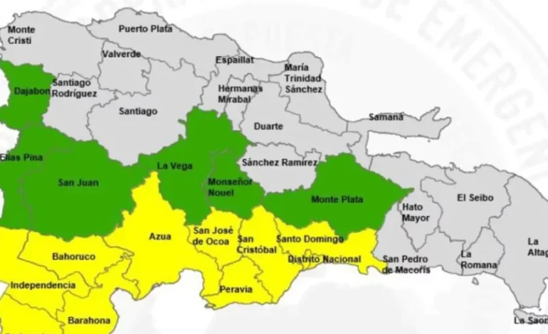 COE coloca al Gran Santo Domingo en alerta amarilla por lluvias