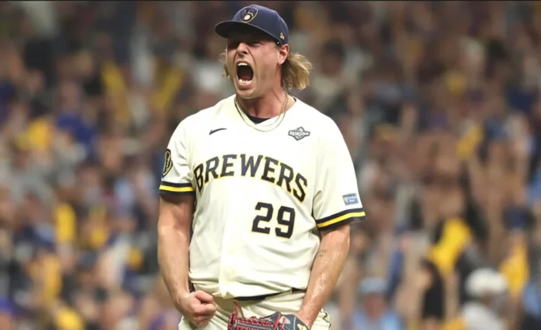 Milwaukee Brewers celebran su victoria 3-2 sobre Tampa Bay Rays en el primer partido de la Serie Mundial.