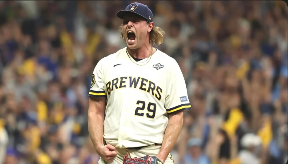 Milwaukee Brewers celebran su victoria 3-2 sobre Tampa Bay Rays en el primer partido de la Serie Mundial.